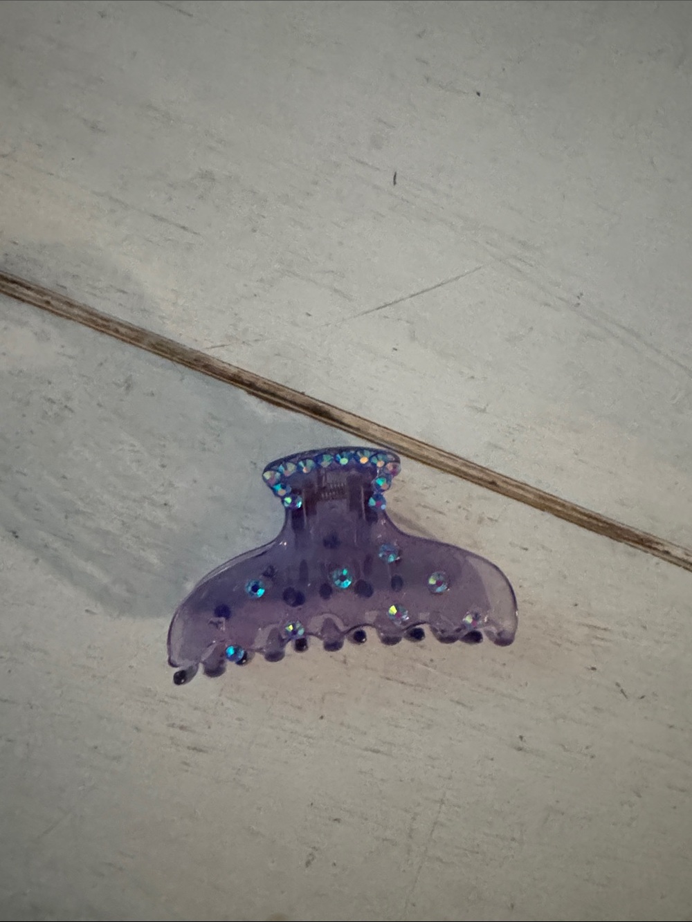 Purple Rhinestone Hair Claw Clip - Women's Hair Accessory